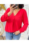 PE374 RED BUTTON BLOUSE