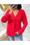 PE374 RED BUTTON BLOUSE