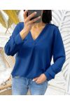 PE374 NAVY BLUE BUTTON BLOUSE