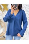 PE374 BLUSA AZUL MARINO CON BOTONES