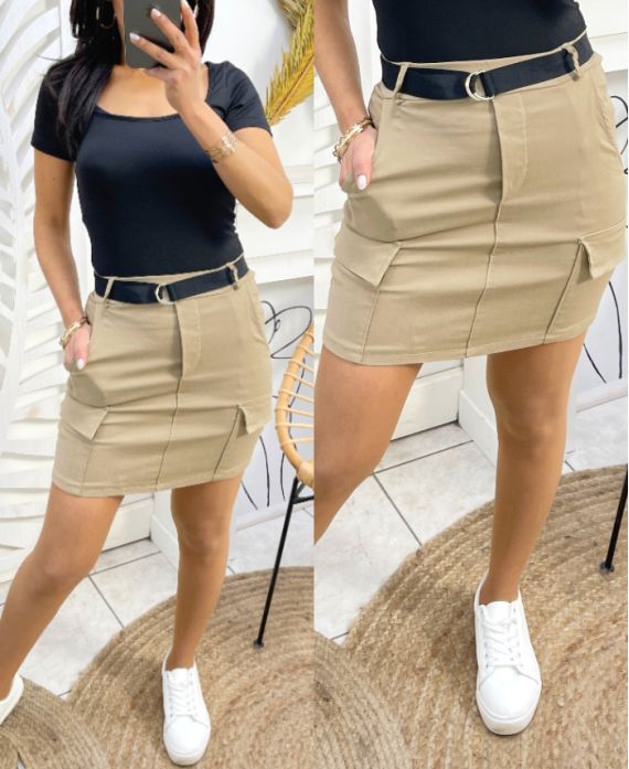 PACK OF 5 POCKET SKIRTS S-M-L-XL-XXL PE98 CAMEL