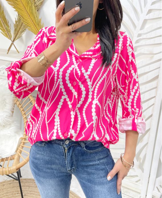 CAMICIA STAMPATA PE25 FUCSIA