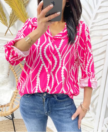 PRINTED SHIRT PE25 FUSHIA