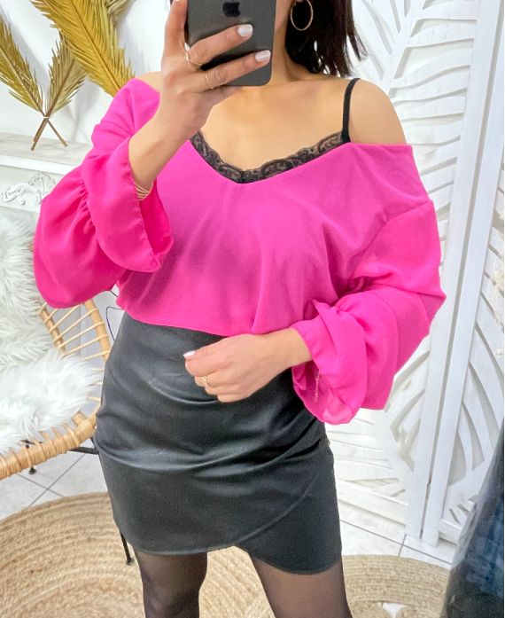 2-IN-1 TOP MET VETEREFFECT PE155 FUSHIA