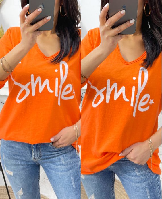 CAMISETA SMILE SS483 NARANJA