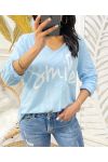 SMILE TS483 T-SHIRT SKY BLUE