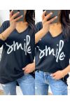 SMILE T-SHIRT SS483 ZWART