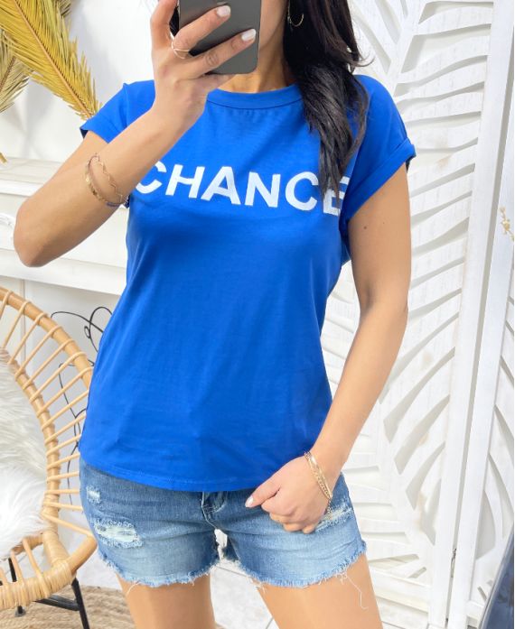 T-SHIRT CHANCE PE243 BLEU ROYAL