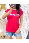 T-SHIRT CHANCE PE243 ROUGE