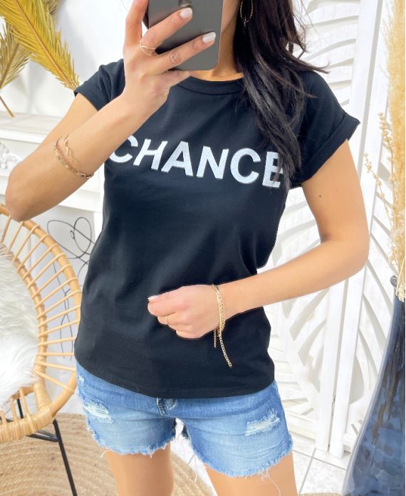 T-SHIRT CHANCE PE243 NOIR