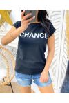 T-SHIRT CHANCE PE243 NOIR