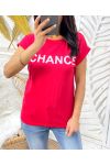 T-SHIRT CHANCE PE243 ROUGE