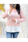 MAGLIA CAMICIA LOVE PE01 ROSA