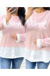 MAGLIA CAMICIA LOVE PE01 ROSA