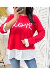 SWEATER SHIRT LOVE PE01 RED