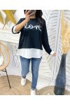 PULL-CHEMISE LOVE PE01 NOIR