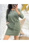 2-POCKET ZIPPED DRESS PE488 GREEN