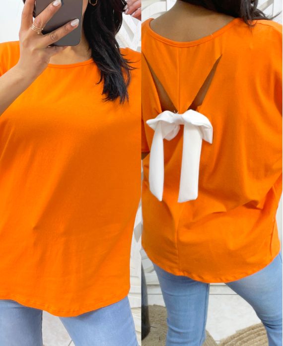 CAMISETA KNOTBACK PE265 NARANJA