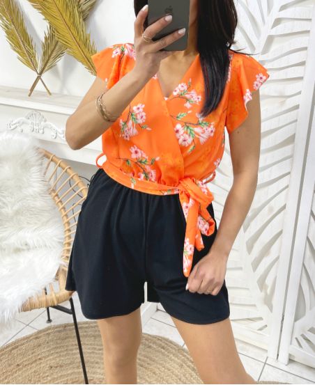 FLORAL SHORTSUIT PE1051 NARANJA