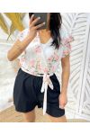 FLORAL SHORTSUIT PE1051 BLANCO