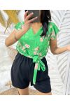 FLORAL SHORTSUIT PE1051 GREEN