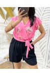 FLORAL SHORTSUIT PE1051 ROZE