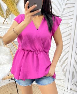 TOP V-NECK PE1201 fioletowy