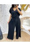 COMBINATION PLEATED TROUSERS PE1022 BLACK