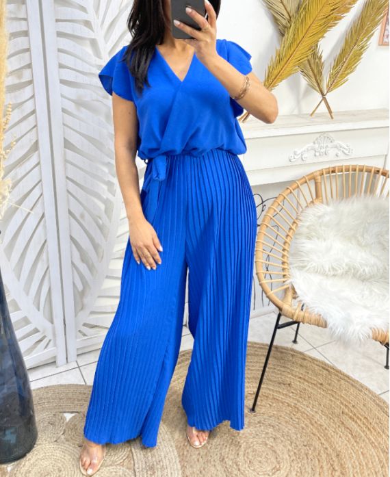 COMBINATION PLEATED TROUSERS PE1022 ROYAL BLUE