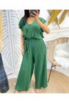 COMBINATION PLEATED TROUSERS PE1022 EMERALD GREEN