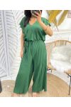 COMBINATION PLEATED TROUSERS PE1022 EMERALD GREEN