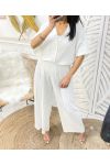 ENSEMBLE CHEMISE + PANTALON PE1113 BLANC