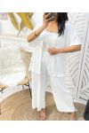 ENSEMBLE CHEMISE + PANTALON PE1113 BLANC