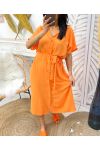 BUTTON DRESS PE304 ORANGE