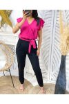 JUMPSUIT PE425 POCKETS FUSHIA