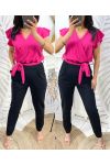 JUMPSUIT PE425 POCKETS FUSHIA