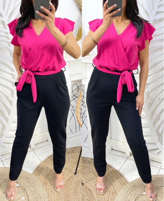 JUMPSUIT PE425 POCKETS FUSHIA