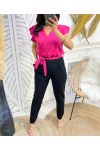 JUMPSUIT PE425 POCKETS FUSHIA