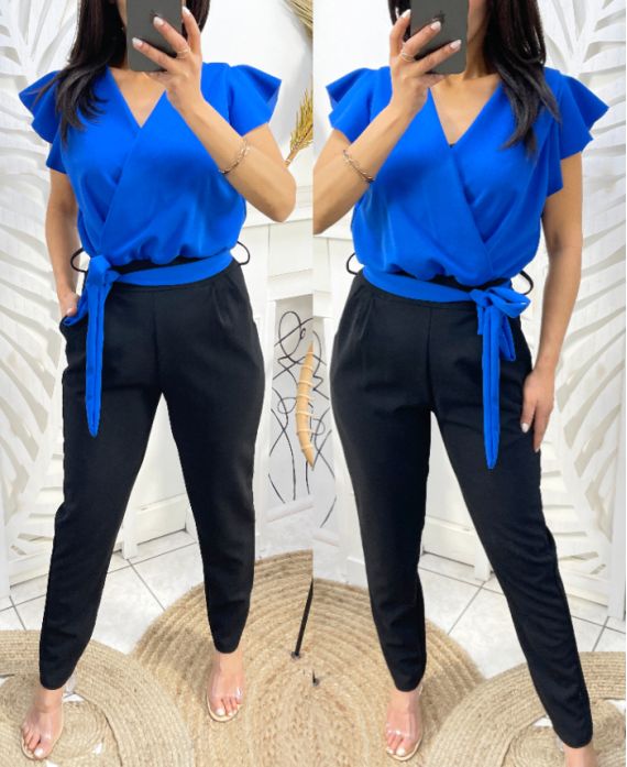 JUMPSUIT MET ZAKKEN PE425 KONINGSBLAUW