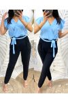 JUMPSUIT PE425 POCKETS SKY BLUE