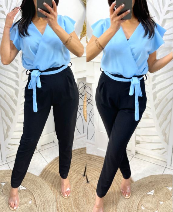 JUMPSUIT PE425 ZAKKEN HEMELSBLAUW