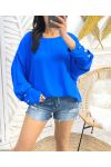 TOP OVERSIZE OPEN BACK PE412 ROYAL BLUE