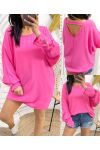 OVERSIZED OPEN BACK TOP PE412 FUCHSIA