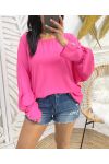 OVERSIZED OPEN BACK TOP PE412 FUCHSIA