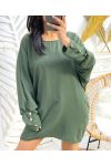 TOP OVERSIZE DOS OUVERT PE412 VERT MILITAIRE