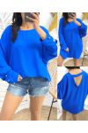 TOP OVERSIZE OPEN BACK PE412 ROYAL BLUE