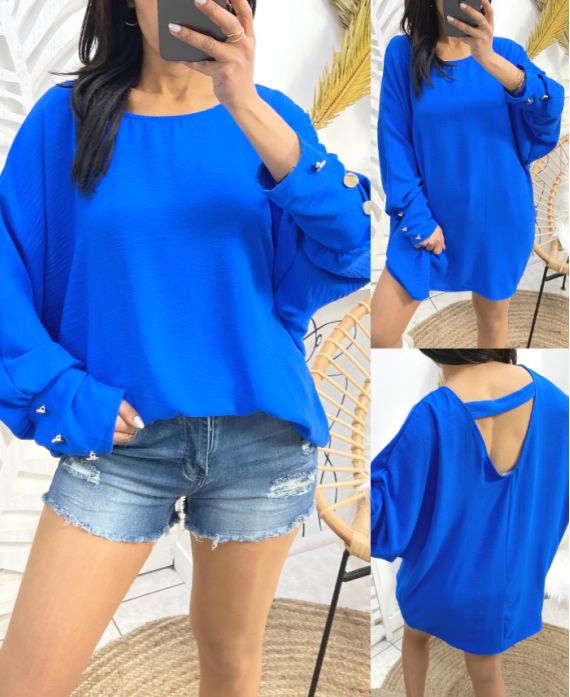 TOP OVERSIZE OPEN BACK PE412 ROYAL BLUE