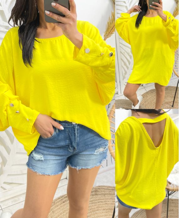 TOP OVERSIZE SCHIENA APERTA PE412 GIALLO