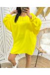 OVERSIZED OPEN BACK TOP PE412 YELLOW