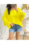 OVERSIZED OPEN BACK TOP PE412 YELLOW